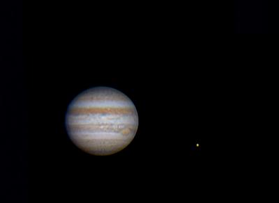 Jupiter and its Moon Ganymede 5-20-2005