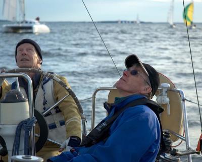 Watching the spinnaker
