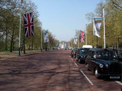 The Mall with Buckingham Palace in  the background