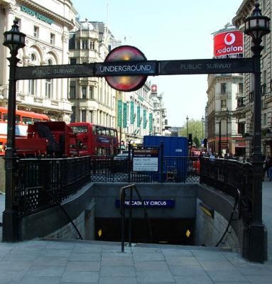 Entrance to the Underground in Piccadilly Circus