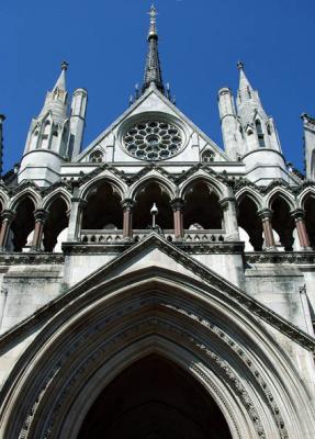 Close up of The Royal Courts of Justice
