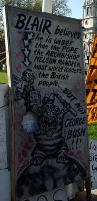 Protest Signs outside the Houses of Parliment