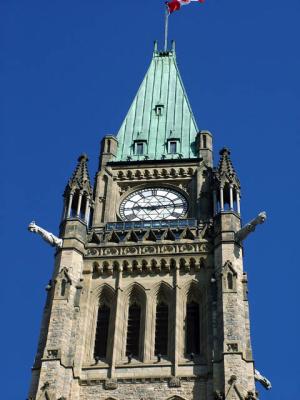 Close up of the Peace Tower