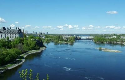 The Ottawa River with the Supreme Court of Canada on the left