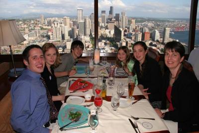 space-needle dinner: downtown view