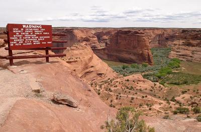 Canyon de Chelly Warning