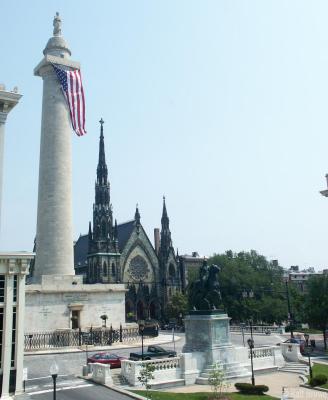Washington Memorial and church