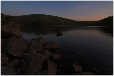 Evening glow at lakeside, Meldon Reservoir