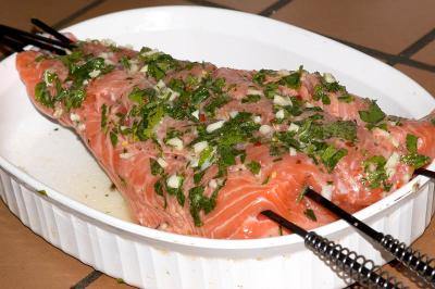 grilled salmon prep