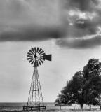 Windmill With Dark Clouds