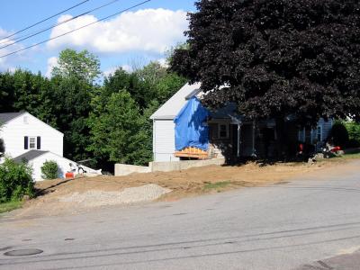 Corner and future driveway.