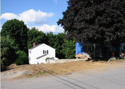 Corner and future driveway.