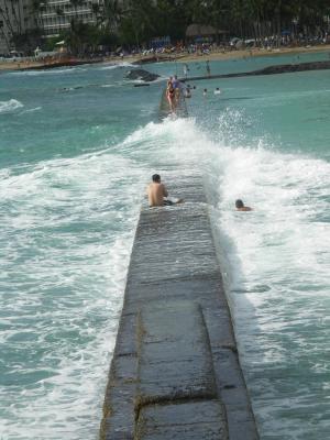 The sea wall, Waikiki