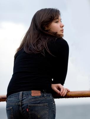 Young woman on ferry