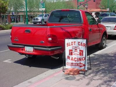 visiting the slotcar track on Saturday