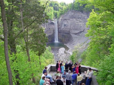 Prom-goers getting photographed at Taughannock.