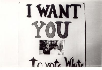 Jim Cecil emulates Uncle Sam in Steve White campaign poster
