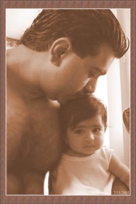 Naren Kanar with baby daugher Jia