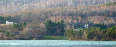 View to north shore. Stake chruch on left, our house hiding behind trees on far right