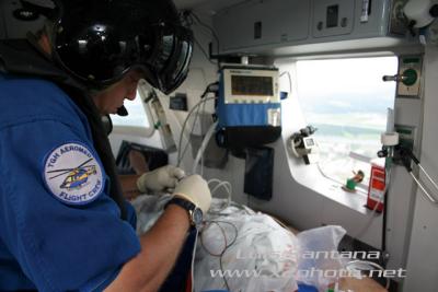 Donny  works on a patient involved in an MVA in Aeromed 1