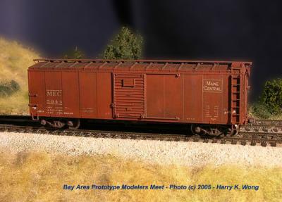MEC 5044 - 1923 AAR Box based on a Red Caboose Kit w/ roof from Sunshine.  Model by Ted Culotta