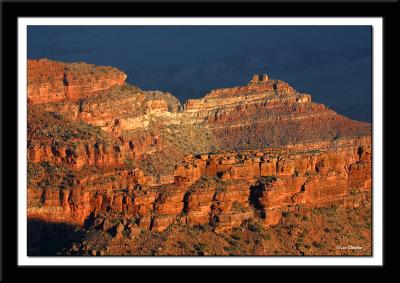 Yavapai Point along the south rim of the Grand Canyon shortly after sunrise.
