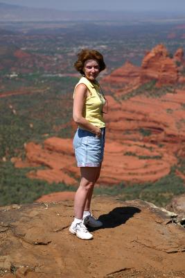 Charlotte at the top of the Mongollon Rim.