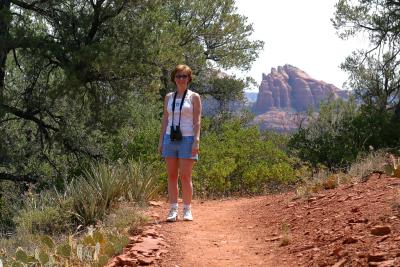Charlotte at Red Rock State Park in one of the more scenic areas along the trail system. She's pretty scenic herself.