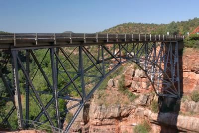 Midgely Bridge on Rt. 89A, just north of downtown Sedona, Arizona. The bridge spans Oak Creek.