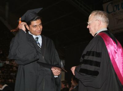 Mansoor Raza Receives Computer Science Degree from President Bowen of ISU DSCF0175.JPG