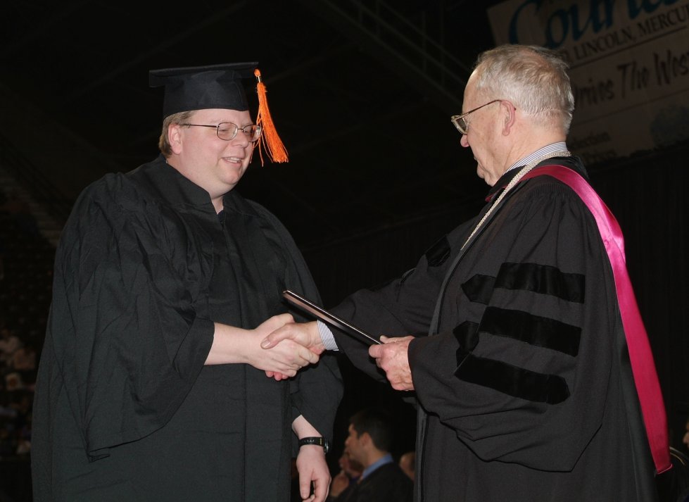 Steve Miller receiving Computer Science Degree at ISU smallfile DSCF0177.JPG