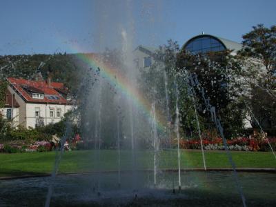 rainbow in a fountain