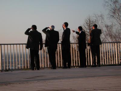 business men gazing at the nature