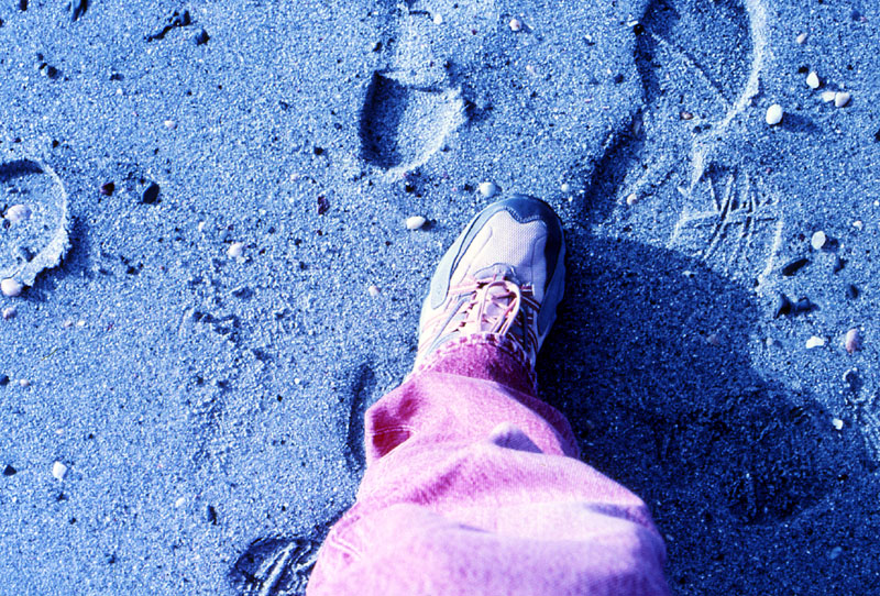 Foot on sand
