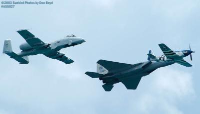 USAF Heritage Flight P-51D, A-10A and F-15 military heritage aviation air show stock photo #4213