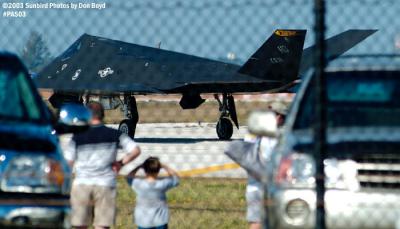 F-117A Nighthawk in takeoff position military aviation air show stock photo #4089