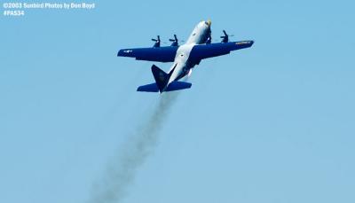 USMC Blue Angels C-130T Fat Albert (New Bert) #164763 JATO takeoff military aviation air show stock photo #4134