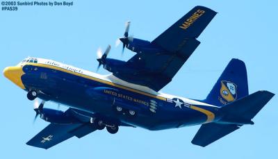 USMC Blue Angels C-130T Fat Albert (New Bert) #164763 fly-by military aviation air show stock photo #4141