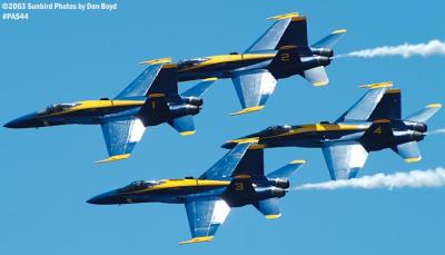 USN Blue Angels F/A-18 Hornets military aviation air show stock photo #4148