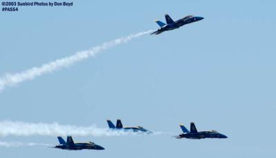 USN Blue Angels F/A-18 Hornets military aviation air show stock photo #4174