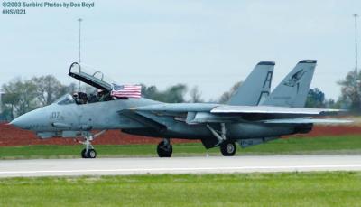 USN F-14 Tomcat from VF-101Grim Reapers fly the flag military aviation air show stock photo #3701