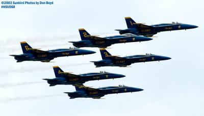USN Blue Angels F/A-18 Hornets military aviation air show stock photo #3759