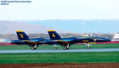 USN Blue Angels F/A-18 Hornets #3 and #4 military aviation air show stock photo #3827