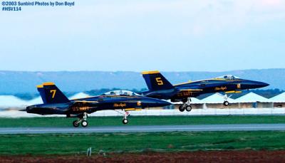 USN Blue Angels F/A-18 Hornets #5 and #7 military aviation stock photo #3831