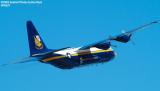 USMC Blue Angels C-130T Fat Albert (New Bert) #164763 high speed fly-by military aviation air show stock photo #4137