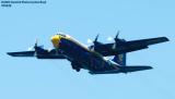 USMC Blue Angels C-130T Fat Albert (New Bert) #164763 high speed fly-by military aviation air show stock photo #4140