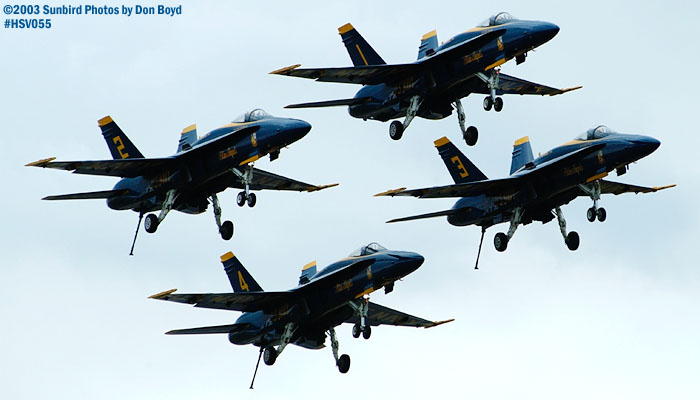 USN Blue Angels F/A-18 Hornets military aviation air show stock photo #3741