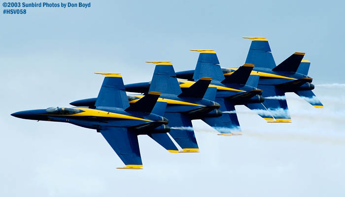 USN Blue Angels F/A-18 Hornets military aviation air show stock photo #3744