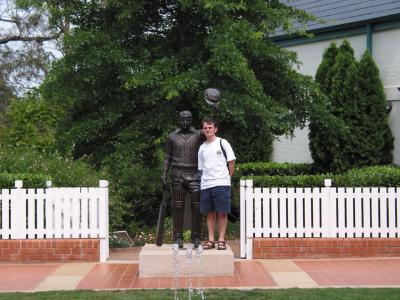 Me next to the Don Bradman statue.