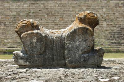 027 - Uxmal: two headed jaguar statue
